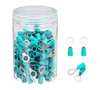 sourcing map 150Pcs Insulated Ring Terminal RVS2-6 Battery Lugs 16-14AWG Electrical Crimp Terminals Eyelet Wire Connectors for Industrial, Electrical Wiring, Green