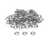 sourcing map 150PCS Internal Tooth Push on Locking Washers M5 x 12mm Speed Clips Fasteners, Stainless Steel Push Nut Washers