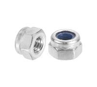sourcing map 150Pcs M3x0.5 Nylon Insert Hex Lock Nut, 304 Stainless Steel Self-Locking Nylon Insert Stop Nut for Industrial Construction Fasteners, Silver&Blue