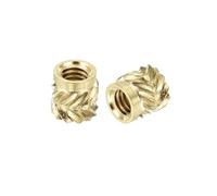sourcing map 150Pcs M4x6x6mm Knurled Insert Nut, Brass Knurled Threaded Insert Embedment Nuts 3D Printing Brass Nuts for 3D Printing Parts Laptop Automotive Plastic Shell