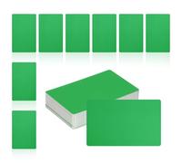 sourcing map 150Pcs Metal Business Card Blanks,1/64" Thick 3.4x2 Green Aluminum Laser Engraving Materials Unique Cards for DIY Name Cards,Credit,Luggage Tags