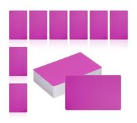 sourcing map 150Pcs Metal Business Card Blanks,1/64" Thick 3.4x2 Purple Aluminum Laser Engraving Materials Unique Cards for DIY Name Cards,Credit,Luggage Tags
