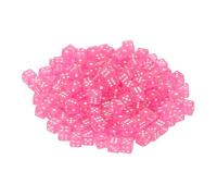 sourcing map 150Pcs Mini Dice, 5mm/0.2" Acrylic Tiny Six Side Game Dot Square Dice Bulk for Table Board Game Party Activities, Clear Deep Pink/White