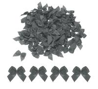 sourcing map 150Pcs Mini Ribbon Bow 1" Mini Fabric Satin Ribbon Flower Bows for Craft DIY Sewing Wedding Birthday Party Gift Wrap Bows Dark Grey