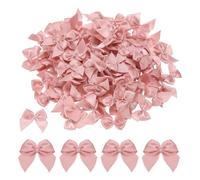 sourcing map 150Pcs Mini Ribbon Bow 1" Mini Fabric Satin Ribbon Flower Bows for Craft DIY Sewing Wedding Birthday Party Rose Pink
