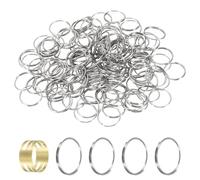 sourcing map 150pcs Mini Split Rings, 13mm 304 Stainless Steel Jump Ring Small Round Ring Clips Crystals Suncatcher for Fastening Chandelier Crystal Lamp Accessories, Silver