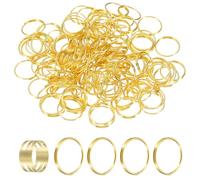 sourcing map 150pcs Mini Split Rings, 13mm 304 Stainless Steel Jump Ring Small Round Ring Clips Crystals Suncatcher for Fastening Chandelier Crystal Lamp Accessories, Gold
