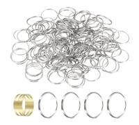 sourcing map 150pcs Mini Split Rings, 14mm 304 Stainless Steel Jump Ring Small Round Ring Clips Crystals Suncatcher for Fastening Chandelier Crystal Lamp Accessories, Silver