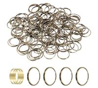 sourcing map 150pcs Mini Split Rings, 14mm 304 Stainless Steel Jump Ring Small Round Ring Clips Crystals Suncatcher for Fastening Chandelier Crystal Lamp Accessories, Bronze