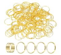 sourcing map 150pcs Mini Split Rings, 14mm 304 Stainless Steel Jump Ring Small Round Ring Clips Crystals Suncatcher for Fastening Chandelier Crystal Lamp Accessories, Gold