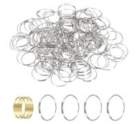 sourcing map 150pcs Mini Split Rings, 16mm 304 Stainless Steel Jump Ring Small Round Ring Clips Crystals Suncatcher for Fastening Chandelier Crystal Lamp Accessories, Silver