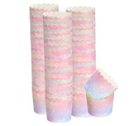 sourcing map 150Pcs Paper Baking Cups 6oz Greaseproof Disposable Bulk Cupcake Muffins Liners Cases Wrappers for Wedding Birthday Graduation, Gradient Pink Blue