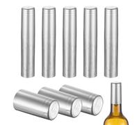 sourcing map 150Pcs PVC Heat Shrink Capsules, 30mm x 60mm Wine Bottle Capsules Shrink Wrap Sleeves Bottle Corks Caps for Wine Making Cellars and Home Kitchen, Silver Grape/Silver