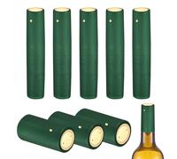 sourcing map 150Pcs PVC Heat Shrink Capsules, 30mm x 60mm Wine Bottle Capsules Shrink Wrap Sleeves Bottle Corks Caps with Tear Tab for Wine Making Cellars and Home Kitchen, Gold/Green