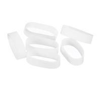 sourcing map 150Pcs Silicone Rubber Bands, 6mm x 17.5mm Rubber Bands Rings Cable Ties Strong Elastic Bands Non-Slip for Cord Wrapping Bag Wraps, White