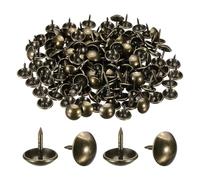 sourcing map 150Pcs Thumb Tacks, 7/16"x1/2" Circle Head Upholstery Push Pins, Decorative Nails for Wood Wall Furniture, Bronze