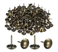 sourcing map 150Pcs Thumb Tacks, 7/16"x11/16" Circle Head Upholstery Push Pins, Decorative Nails for Wood Wall Furniture, Bronze