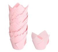 sourcing map 150Pcs Tulip Baking Cups Cupcake Muffins Liners Paper Greaseproof Wrappers for Wedding Birthday Party Festivals Christmas(3.1" x 2", Pink)