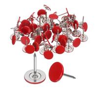 sourcing map 150Pcs Upholstery Tacks, 11mmx15mm Flat Head Thumb Tack Decorative Furniture Nails Push Pins for Furniture Sofa Headboards, Red