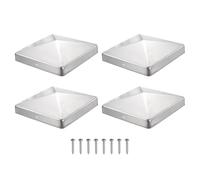 sourcing map 151mm /6inch Fence Post Caps, 4Pcs Aluminium Pyramid Post Cap Cover Pressure with Screws for Wood/Metal Fence Posts, Mailbox Pyramid Cover, Outdoor, Garden, Decks, Silver
