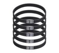 sourcing map 154mm GT-2 Timing Belt, 5pcs 6mm Width 2mm Pitch 3D Printing GT-2 Timing Belt Closed Loop Rubber, Black