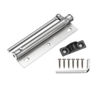 sourcing map 155mm/6.1" Spring Door Closer, Stainless Steel Automatic Door Closers with Adjustable Closing Speed for Home Self-Closing 5kg Door, Silver Tone