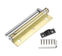 sourcing map 155mm/6.1" Spring Door Closer, Stainless Steel Automatic Door Closers with Adjustable Closing Speed for Home Self-Closing 5kg Door, Gold Tone