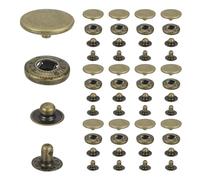 sourcing map 15mm Snap Fastener Stainless Steel Press Stud Cap Kit, 35 Sets Heavy Duty Snap Button No Sewing for Bag Coats Marine Clothes Jackets Jeans Boat Canvas, Bronze