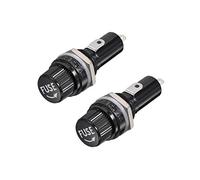 sourcing map 15mm Thread Screw Cap Panel Mounted 6x30mm Fuse Holder AC 125V/15A 250V/10A Black 2Pcs