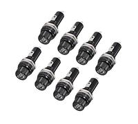 sourcing map 15mm Thread Screw Cap Panel Mounted 6x30mm Fuse Holder AC 125V/15A 250V/10A Black 8Pcs