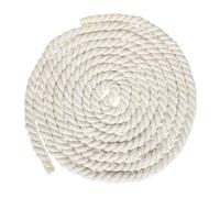 sourcing map 15mm x 14.8 Feet Beige Cotton Rope, 3 Strand Clothes Line Outdoors Twisted Braided Thick Macrame Cord for DIY Wall Hanging Plant Hanger Knotting Clothesline
