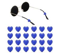 sourcing map 15pair Eyewear Ear Grip Heart-Shaped Silicone Eyeglasses Temple Stopper Anti-Slip Glasses Retainers Holder for Daily Wear Glasses Sunglasses Reading Eyeglasses, Dark Blue