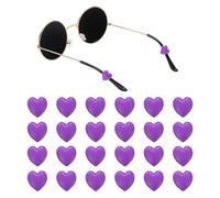 sourcing map 15pair Eyewear Ear Grip Heart-Shaped Silicone Eyeglasses Temple Stopper Anti-Slip Glasses Retainers Holder for Daily Wear Glasses Sunglasses Reading Eyeglasses, Purple