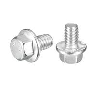 sourcing map 15Pcs 1/4-20 x 3/8" Flanged Hex Head Bolts, 304 Stainless Steel Flange Hexagon Screws, Flange Hex Drive Screws 5.8 Grade for Machinery Industry Home Appliances, Silver