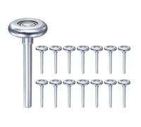 sourcing map 15pcs 1.8" Zinc-Plated Steel Garage Door Rollers for 2" Garage Track, 3.74" Long Stem Quiet Garage Door Wheels, 10 Ball Bearings, Silver