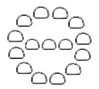 sourcing map 15Pcs 1 x 0.8 Inch Metal D Rings, Black Welded Rings Buckles, Solid Hardware Bags Rings for Purse, Sewing Keychains Belts, Dog Collars, Backpack