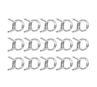 sourcing map 15Pcs 10mm/0.39inch Inner Dia Double Wire Spring Hose Clamp, Stainless Steel Adjustable Spring Clips for Hose Fuel Line Silicone Tube Water Pipe Air Pipe