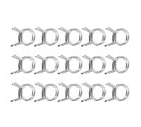 sourcing map 15Pcs 12mm/0.47inch Inner Dia Double Wire Spring Hose Clamp, Stainless Steel Adjustable Spring Clips for Hose Fuel Line Silicone Tube Water Pipe Air Pipe