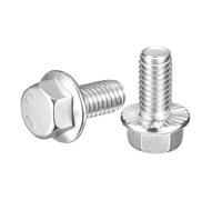 sourcing map 15Pcs 3/8-16 x 3/4" Flanged Hex Head Bolts, 304 Stainless Steel Flange Hexagon Screws, Flange Hex Drive Screws 5.8 Grade for Machinery Industry Home Appliances, Silver