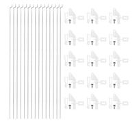 sourcing map 15pcs 304 Stainless Steel 1.2x210mm Z Push Rods Parts, 15pcs Nylon Control Horns for DIY RC Car Boat Airplane Helicopter Model Replacement, Silver