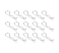 sourcing map 15Pcs 3mmx60mm Zinc-Plated Carbon Steel R Shaped Spring Cotter Pins, R Clips Cotter Pin Spring Fastener for Household Appliances, Sports Equipment, Car Mechanics Repair (White)