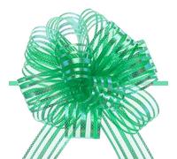 sourcing map 15pcs 4 Inch Organza Large Pull Bow Metallic Gift Wrapping Bows Ribbon Chiffon Yarn Dark Green for Wedding Baskets Presents Christmas Valentine's Day
