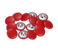 sourcing map 15pcs 40L Leather Covered Button 25mm Metal Shank Round Sewing Buttons for Bridal Suits Dress Blouses Sewing Craft, Red