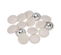 sourcing map 15pcs 40L Leather Covered Button 25mm Metal Shank Round Sewing Buttons for Bridal Suits Dress Blouses Sewing Craft, Beige