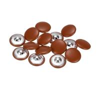 sourcing map 15pcs 44L Leather Covered Button 28mm Metal Shank Round Sewing Buttons for Bridal Suits Dress Blouses Sewing Craft, Alloy Orange