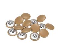 sourcing map 15pcs 44L Leather Covered Button 28mm Metal Shank Round Sewing Buttons for Bridal Suits Dress Blouses Sewing Craft, Khaki