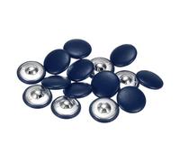 sourcing map 15pcs 44L Leather Covered Button 28mm Metal Shank Round Sewing Buttons for Bridal Suits Dress Blouses Sewing Craft, Navy Blue
