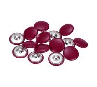 sourcing map 15pcs 44L Leather Covered Button 28mm Metal Shank Round Sewing Buttons for Bridal Suits Dress Blouses Sewing Craft, Deep Red