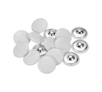 sourcing map 15pcs 44L Leather Covered Button 28mm Metal Shank Round Sewing Buttons for Bridal Suits Dress Blouses Sewing Craft, White