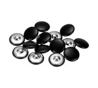 sourcing map 15pcs 44L Leather Covered Button 28mm Metal Shank Round Sewing Buttons for Bridal Suits Dress Blouses Sewing Craft, Black